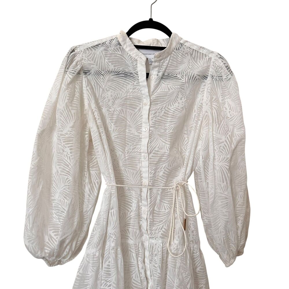 SIGNIFICANT OTHER Pia Patterned Buttoned Front Mini Dress White Sz 4 - Picture 4 of 5